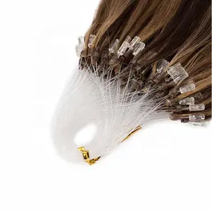 Wholesale 100% Unprocessed Micro Loop Piano Color Remy Straight Brazilian Virgin Human Hair Micro Links Hair Extensions