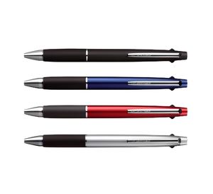 Stylo bille rétractable trois couleurs avec grip en caoutchouc, pointe plaquée laiton, recharges remplaçables SXR8007, multicolore, pour écriture au bureau - Product Image 5