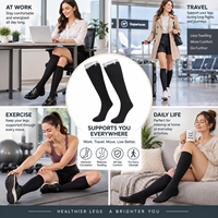 Offre Spéciale 15-20MmHg chaud bout fermé voyage Compression genou-haut chaussettes respirant réglable quotidien infirmière chaussettes confort soutien