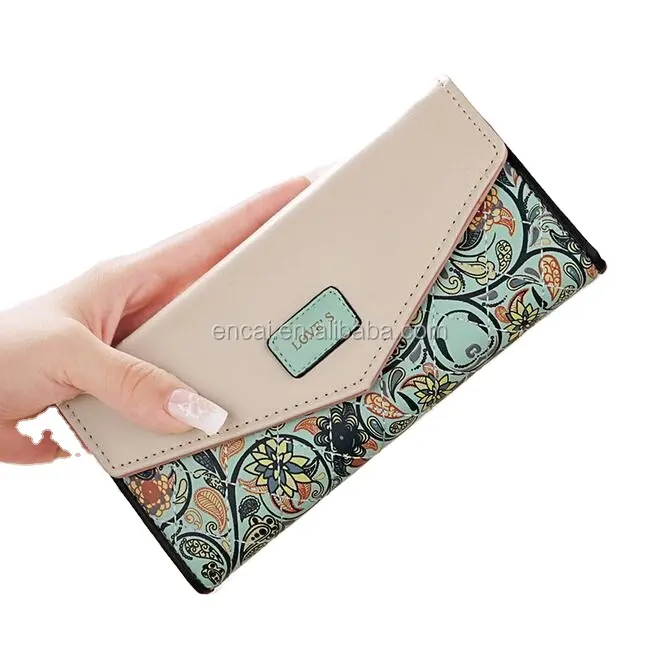 Encai Ladies Envelope Style Wallet Elegant Floral Women's Purse Stylish Wallet