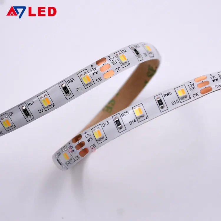 Luces LED De Colores 120 LED 2835 SMD Double Color 2 In 1 Control Multicolor CCT Flexible Strip LED Light