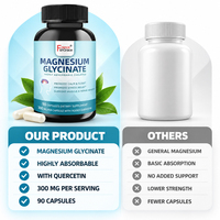 Capsules de glycinate de magnésium Shecome personnalisées pour favoriser le sommeil, calmer les nerfs et soulager le stress chez les adultes – Complément de glycinate de magnésium