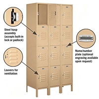 Armoire de rangement métallique écologique de qualité supérieure à 12 portes, construction durable, casier en acier avec étagères réglables, taille personnalisable