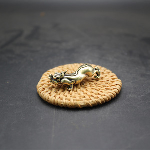 Brass Pixiu Figurine <b>Small</b> Vintage Feng Shui Desk <b>Ornament</b> For Office Study Decor - Product Image 2