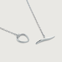 AN091 Collier minimaliste ajustable avec fermoir à bascule en argent sterling 925, chaîne à boucle OT pour femme, cadeau, usage quotidien