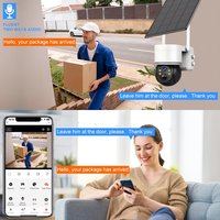 Caméra IP sans fil solaire WIFI Icsee APP, 2MP, PIR, faible consommation d'énergie, caméra solaire extérieure