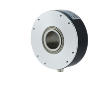 Encodeur incrémental à grande structure, diamètre 100 mm, arbre creux 30 mm, à ressort gauche, entraînement par ligne push-pull avec connecteur pneumatique