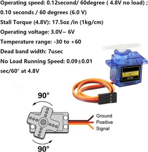 ไมโครเซอร์โว Dsservo 9g SG90 แบบมีฐานพลาสติกพร้อมขั้วต่อ ความยาว 1.29 นิ้ว - Product Image 4