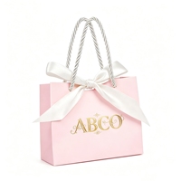 Sac de shopping personnalisé en kraft imprimé avec poignée, gaufrage classique, recyclable, pour cadeaux de luxe, vêtements, marque, bougies - Vente en gros