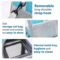Sac de transport pliable pour reptiles, lézards et petits animaux, en polyester, étanche, avec fermeture éclair, transparent et réglable