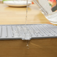 2025 Jieyu Tapis d'évier de cuisine en silicone et latex, écologique, antiadhésif, imperméable et réglable, avec supports de rangement pour robinet et récupération d'eau