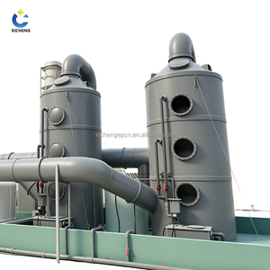 Tour de purification des gaz d'échappement industrielle en PP/SS/FRP pour la suppression des brumes acides et des particules, épurateur humide et absorbeur de gaz d'échappement - Product Image 1