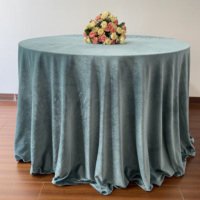 Nappe de Table Ronde de Banquet en Velours Bourgogne, Housse de Table Personnalisée pour Mariage