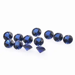 Top Supplier Full Shape customized Size Round Cut Double Turtle Face Blue Saphire Gemstone