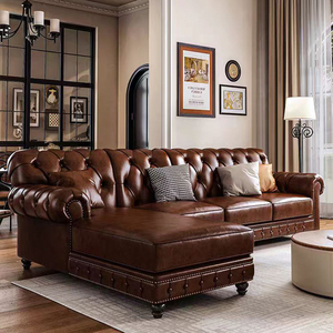 Set Divani Chesterfield Reclinabili Elettrici di Lusso 3 2 1 di Alta Qualità, <span class=keywords><strong>Arredamento</strong></span> di Lusso in Pelle per Soggiorno dal Design <span class=keywords><strong>Contemporaneo</strong></span> - Product Image 3