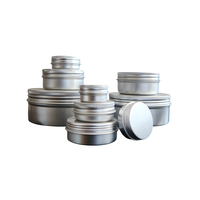 Pot en aluminium rond personnalisé pour baume à barbe cosmétique, avec couvercle à vis, 10g 20g 30g 50g 60g 80g 100g 120g 150g