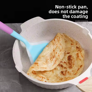 Wide Mouth Silicone Spatula Eggplant Stir-fry Steak <b>Pancake</b> Crepe Half-permeable Non-stick <b>Pan</b> Pizza Silicone Turner - Product Image 3
