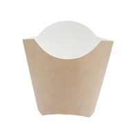 Boîte d'emballage pour frites en papier kraft rigide biodégradable et recyclable, personnalisée, avec gaufrage, pour la restauration à emporter