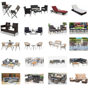 Ensemble de chaises et table de jardin en <span class=keywords><strong>rotin</strong></span> tissé à la main pour terrasse, salon de jardin, cour, bord de piscine - Product Image 5