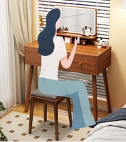 2025 nouvelle coiffeuse de chambre Simple moderne avec Style chinois nouveau miroir intégré maquillage vanité bureau pour chambre principale