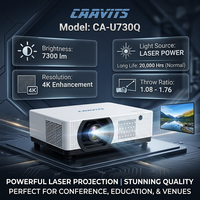 Projecteur laser CAAVITS 7300 lumens 4K 3840x2160 3LCD, installation professionnelle pour l'éducation, les musées, projecteurs Proyector