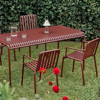 Meubles de restaurant en métal de haute qualité, modernes et confortables pour l'extérieur, ensemble de tabouret de table et de chaise en alliage d'aluminium