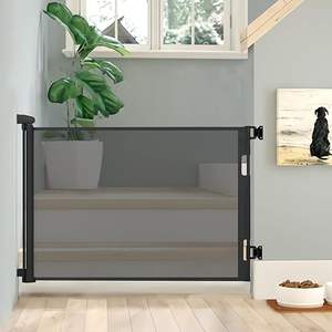 Barrera Retráctil Portátil <span class=keywords><strong>para</strong></span> Bebés y <span class=keywords><strong>Perros</strong></span>, Malla Metálica, Uso en Interiores, Escaleras, Puertas, Baño, Área de Juegos, Plegable, Multifuncional, <span class=keywords><strong>para</strong></span> Mascotas - Product Image 2