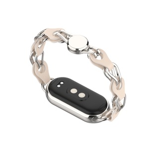 <span class=keywords><strong>Bracelet</strong></span> en <span class=keywords><strong>cuir</strong></span> de luxe personnalisé pour Mi Band 9/10, <span class=keywords><strong>bracelet</strong></span> en acier inoxydable, chaîne creuse tendance, <span class=keywords><strong>boucle</strong></span> magnétique - Product Image 3