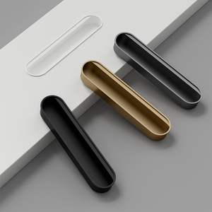 Minimalist Uzun Oval Alüminyum Alaşımlı Gömme Kulp, Gardırop Çekmece Dolabı için Görünmez Gömülü Çekme Kolu - Product Image 5