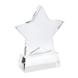 Trofeo Estrella de Cristal de 100 mm con Base, Estrella de Cristal Impresa con UV y Medalla de Papel para Premios, Ferias Comerciales y Bienvenida de Invitados - Product Image 1
