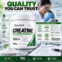 Créatine monohydrate micronisée en poudre en gros, marque privée OEM, pour hommes et femmes, 300g 5000mg, soutient la force et la puissance*GMP