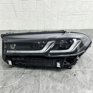 Faros Delanteros Estilo Negro para BMW <span class=keywords><strong>Serie</strong></span> 5 M5 525i 530i 535i 540i 550i G30 LCI, Ojos de Ángel Amarillos, Accesorios Originales G30 - Product Image 1