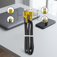 Kabel USB 4-in-1 6A Pengisian Super Cepat PD Tipe-C ke Tipe-C Multifungsi 2 dalam 1 dengan 2 Kabel untuk Pengisian Daya Ponsel