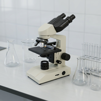 MK-63 Binocular Biological Microscope 10X 40X 100X Achromatic Objectives Mechanical Stage for School Lab Education