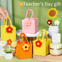 Sacs-cadeaux en feutre de Noël pour enfants avec poignée Mini sac à main pour collations de Noël Pochette pour bonbons Décoration de Noël Sac de rangement fourre-tout