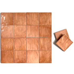 Piastrella Quadrata <span class=keywords><strong>in</strong></span> Ceramica Artigianale Tonalità Rame Terracotta, Piastrella Rustica da Parete per Paraschizzi Cucina, Ingrosso per Progetti Hotel e Ville - Product Image 1