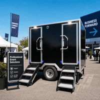 WC mobile de luxe personnalisé avec douche intégrée, pour événements VIP, parcs et camping-grounds, sanitaire, économique en eau, WC public portable