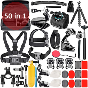 Jingying équipement de photographie 50 en 1 caméscope Go pro action accessoires de caméra de <span class=keywords><strong>sport</strong></span> pour Go pro H <span class=keywords><strong>ero</strong></span> 9 8 7 6 5 4 3 + - Product Image 1