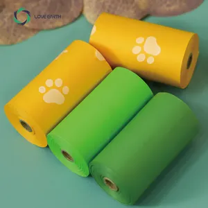 Pabrik kustom ramah lingkungan grosir antibocor ekstra tebal 100% Biodegradable kantong kotoran anjing