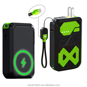 Banque d'alimentation magnétique 5 en 1 à vente chaude, 5000/10000 mAh, prise secteur intégrée, <span class=keywords><strong>chargeur</strong></span> sans fil magnétique <span class=keywords><strong>portable</strong></span>, charge rapide 22,5 W - Product Image 4