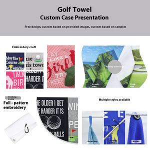 Serviette de golf en microfibre AOQI transfrontalière 400g 70% motif ananas gaufré 40x60cm emballage en plastique avec logo personnalisé échantillon gratuit - Product Image 4