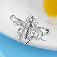 Bague ouverte Abeille Mignonne pour Femme en Acier Inoxydable Couleur Or, Bagues de Doigt Tendance, Bijoux Animaux Insectes, Cadeau, Vente en Gros