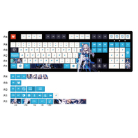 Teclas de estilo japonés de 133 Teclas, bufandas de Anime, perfil OEM, Doubleshot, PBT, de una pieza, para teñir, sublimación, muestra gratis