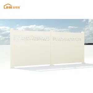 JHR Innovative Panel Cover Design Aluminum Louvre Fencing Panels House Boundary Matel Panel Installs without Digging Holes Fence