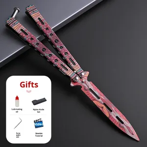 Navaja de Mariposa Plegable Clásica de <span class=keywords><strong>CSGO</strong></span>, Sin Filo, para Práctica de Defensa Personal, Juguete de Acero, Artículo de Colección - Product Image 6