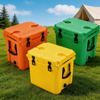 Glacière portable moderne rotomoulée, isotherme, étanche, réutilisable, 33QT, pour camping et pique-nique en extérieur, avec trou de drainage pour boîtes alimentaires