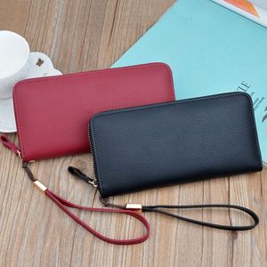 Carteras de mujer K397 con cremallera, monedero rosa con bolsillo para teléfono, tarjetero, cartera larga de mujer con diseño patchwork, monedero corto con borlas para mujer - Product Image 5