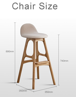 Meubles de bar, comptoir de cuisine, restaurant, chaise haute en bois, tabourets gris, chaises de bar en cuir, prix de gros, luxe moderne KYT139