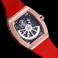 Luxuriöse Automatische Mechanische Unisex Business-Taucheruhr Saphirglas Zifferblatt Edelstein Titangehäuse Gummiband 50 Bar Wasserdicht