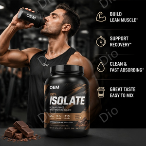 Dio OEM/ODM Protéine de lactosérum pour adultes, gain de poids, isolat pur en poudre, supplément de croissance musculaire pour le fitness, conditionnement en bouteille - Product Image 4
